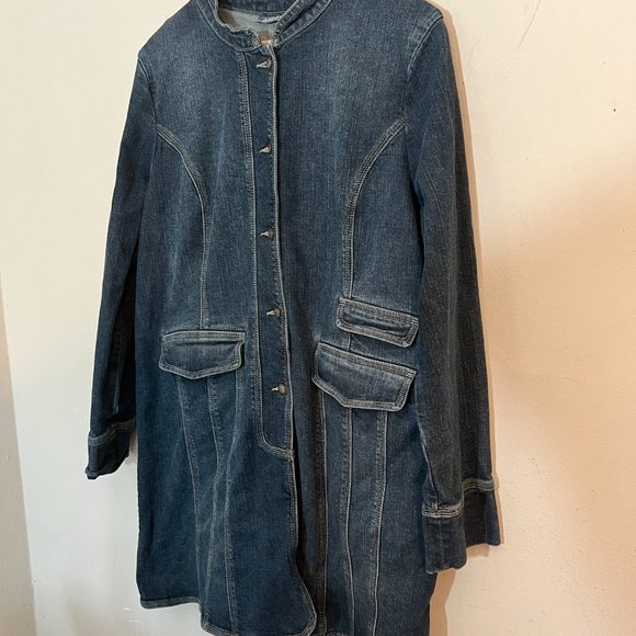 Motto Your Style Mantra Retro Denim Coat Dress Jacket Sgt Pepper Style - Picture 9 of 11